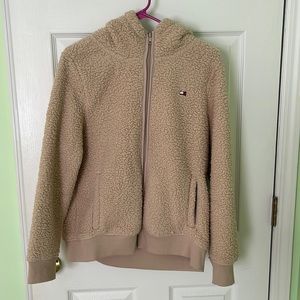 Tommy Hilfiger faux fur zip-up hoodie. Women’s size medium